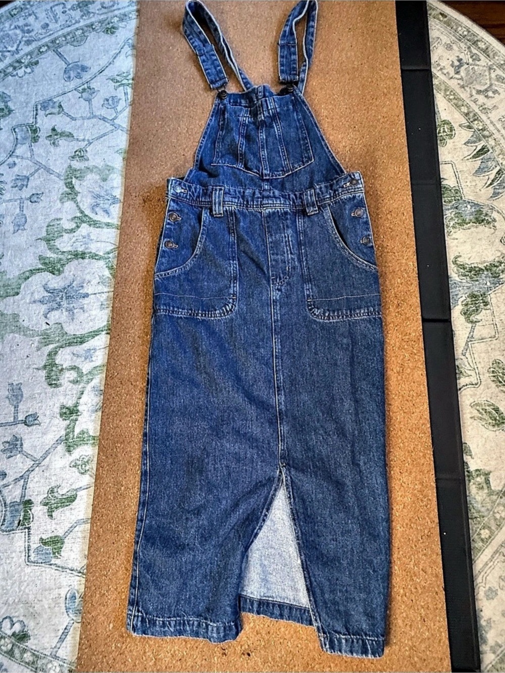 WE THE FREE Denim Overalls Dress in Denim Size Medium Like New